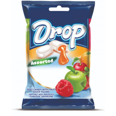 DROP Assorted měkké žvýkací bonbony s ovocnou náplní MIX 1kg